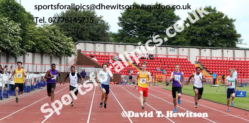 Boys 100 metres, Northern Inter-County Schools, Gateshead International Stadum. Photo: David T. Hewitson/Sports for All Pics